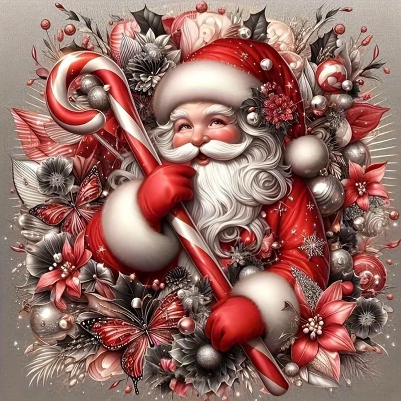 VIGEGU Christmas Stamped Cross Stitch Kits for Beginner,Christmas Santa Needlepoint Counted Cross Stitch Embroidery Kits for Adults,11CT Dimensions Counted Cross Stitch Patterns Arts Craft Kits 13.7x13.7 in - Image 1